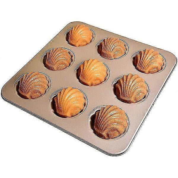 Madeleine molds for baking 9 cavity non-stick mold for baking champagne gold