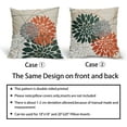 thumbnail image 5 of Orange Green Pillow Covers 18x18 Inch Dahlia Flower White Gray Elegant Colored Throw Pillows Farmhouse Outdoor Decor for Home Living Room Sofa Bed Modern Floral Linen Square Cushion Case, Set of 2, 5 of 6