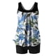 thumbnail image 3 of Trajes de Baño Modestos para las Mujeres Traje de Baño de Eslinga de Impresión de Hojas de Flores Multicolores, Cintura Alta Y Tops de Traje de Baño de Apoyo para las Mujeres, 3 of 6
