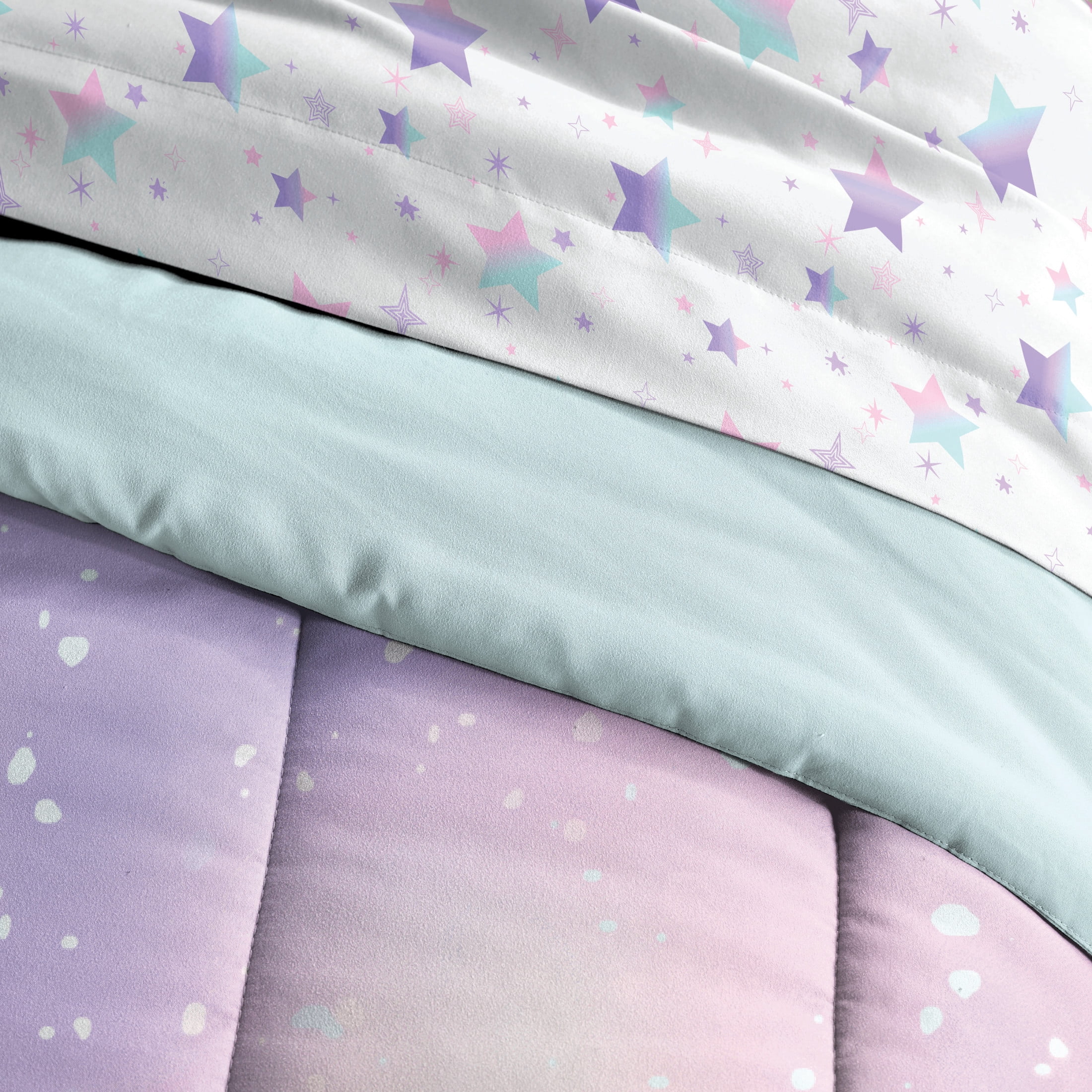 Dream Factory Twilight Full 7 Piece Comforter Set, Polyester, Microfiber, Pink, Child, Unisex