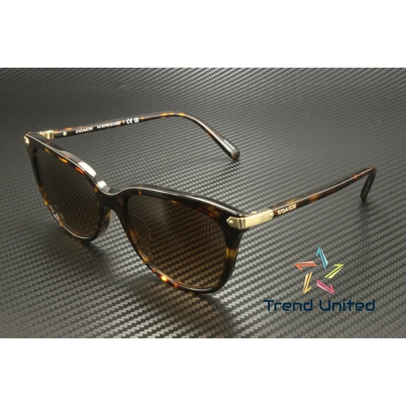 Coach HC 8378U Plastic Womens Cat-Eye Sunglasses Dark Tortoise 57mm Adult