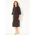 thumbnail image 3 of Catherines Women's Plus Size Bell-Sleeve Lace-Up Shift Dress, 3 of 4