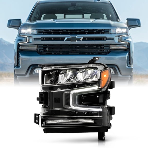 2019-2021 Chevy Silverado 1500 Full LED Headlight w/Halogen Signal Driver Left