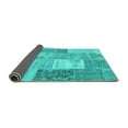 thumbnail image 2 of Ahgly Company Indoor Rectangle Patchwork Turquoise Blue Transitional Area Rugs, 3' x 5', 2 of 4