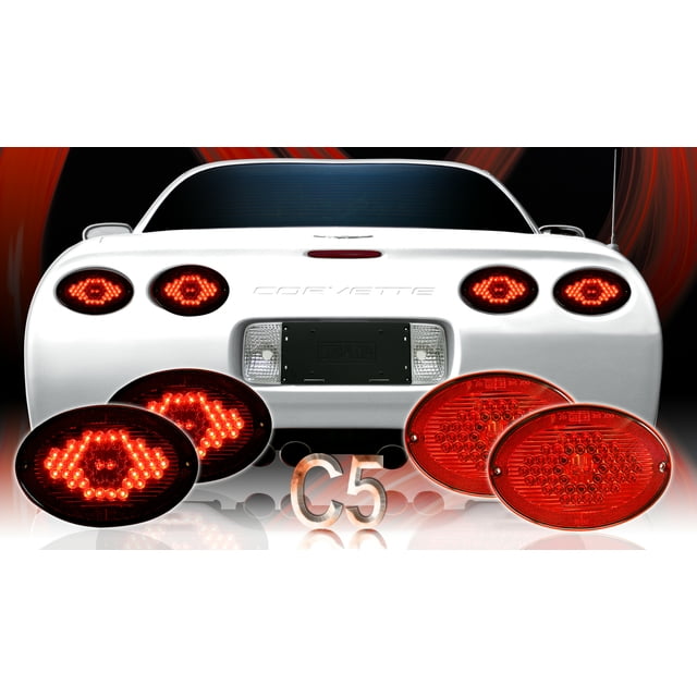 Adjure CV1024 Corvette C4 Max Red LED Tail Light Kit Tail Light