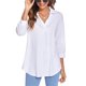 thumbnail image 3 of Sexy Dance Top de mujer con manga 3/4 y blusa holgada con cuello en V, 3 of 7