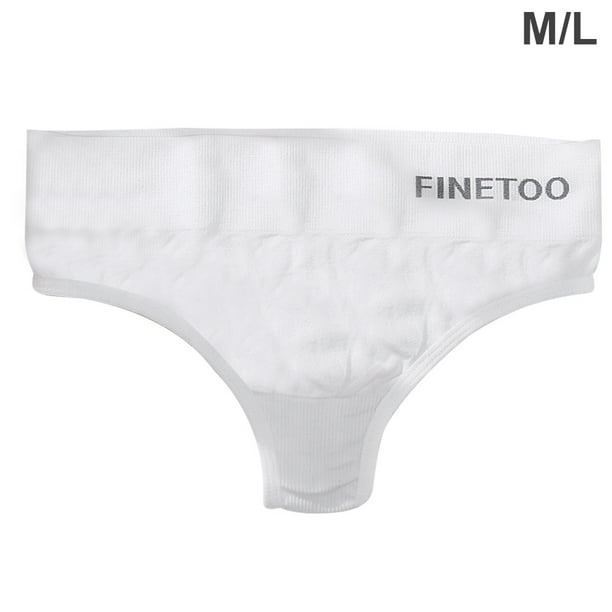 Tangas de mujer T Back Bragas de algodón de cintura baja Ropa interior sexy elástica sin costuras de color sólido, Blanco, M / L kenally AP001138-03B