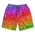 thumbnail image 3 of Uemuo Colorful Glitter Pattern Men's Swim Trunks Hawaiian Beach Bathing Suit Swimsuits Beach Quick-Dry Shorts with Pockets-3X-Large, 3 of 9