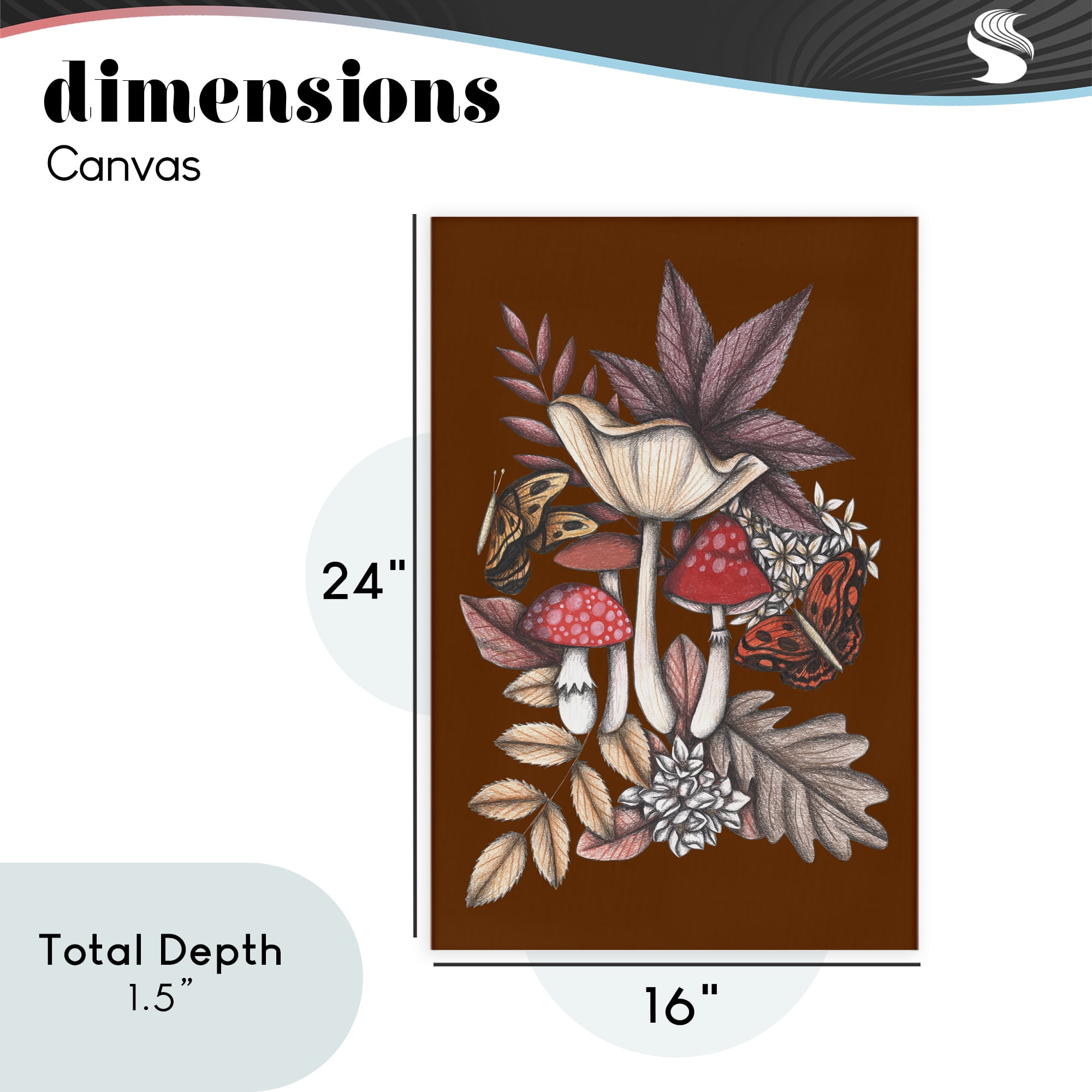 Autumn Mushrooms Magic Canvas Wall Art, design by Cecilia Battaini
