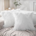 thumbnail image 4 of Phantoscope 18" x 18" Faux Fur Decorative Throw Pillow, Plush Cushion with Insert for Couch, Bed, Chair, Pure White, 1 Pack, 4 of 7