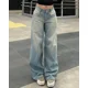 thumbnail image 1 of Pantalones vaqueros Vintage de cintura alta para mujer, Jeans antiguos de imitación lavados azules, Pantalones rectos holgados Y2K Harajuku, pantalones casuales de pierna ancha, nueva moda, 1 of 5