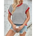 thumbnail image 4 of Sweater Vest Women Trendy Casual Striped Knit Crew Neck Sleeveless Pullover Tank Top Cap Sleeve Lightweight Spring Fall Alsol Lamesa, 4 of 6