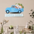 thumbnail image 5 of Happy Easter Blue Truck Hanging Sign with Bunny & Carrots, Rustic Spring Easter Decoration, Farmhouse Easter Door Wall Decor, Holiday Bunny Truck Sign – 1 Pack, 5 of 6