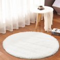thumbnail image 3 of LinYooLi Round Area Rugs for Living Room Soft Fluffy Circle Rug for Bedroom Home Decor 3ft Faux Fur Rug Washable Floor Mats for Kids Playroom(White, 3ft), 3 of 4