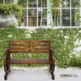 thumbnail image 7 of VINGLI Rustic Wooden Wagon Wheel Bench, 41" 2-Person Slatted Seat, Outdoor Patio Furniture, 550lbs High Capacity, Weather Resistance, 7 of 7