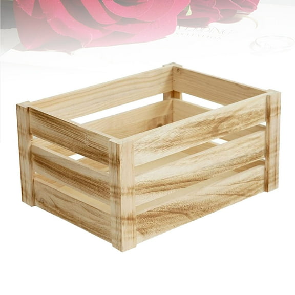 UNOMOR Wood Toy Storage Light Brown Storage Basket For Daily Use 1Set