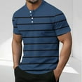 thumbnail image 6 of YFNNUP Mens Summer Shirts Mesh Striped Short Sleeve Shirt Fashion Breathable Golf Tshirt Slim Fit Crewneck Short Sleeve Tee Top Navy XXXL, 6 of 6