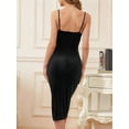 thumbnail image 5 of Women'S Velvet Dress Cowl Neck Backless Ruched Bodycon Club Midi Dresses Black XXL, 5 of 6