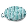thumbnail image 1 of Abstract Round Floor Cushion with Handle, Horizontal Waves Curved Stripes in Aquatic Tones Feeling, Decorative Pillow for Living Room & Dorms, 18" Round, Seafoam Teal, by Ambesonne, 1 of 4