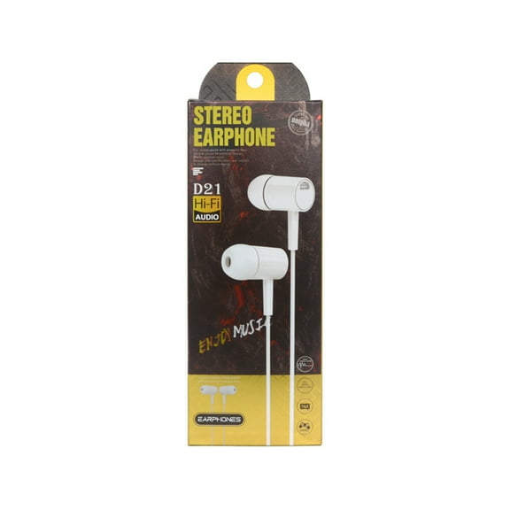 D21 Wired Headset In-ear Bass Earplugs Smart Game Headphones with Microphone for Mobile Computer Universal