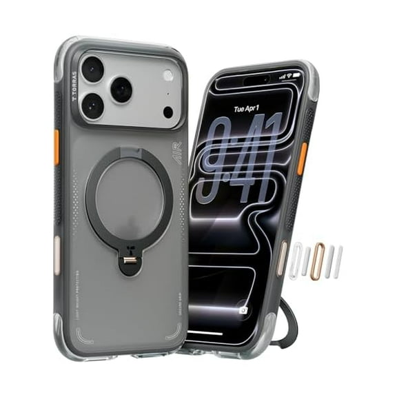 ZHU997 Ostand Q3 Air for iPhone 17 Pro Max Case with 360 Magnetic Stand, Fit for MagSafe, Mil-Grade Drop Tested, Camera Control Button, Shockproof Phone Case for iPhone 17 Pro Max 6.9", Shadow Black