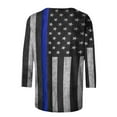 thumbnail image 4 of YanHoo 3/4 Sleeve Shirts for Women 4th of July Tops 3/4 Sleeves USA Flag Graphic T-Shirt Plus Size Tops Pullover Casual Crewneck Blouse 3/4 Length Sleeve Tops Independence Day Gifts, 4 of 6