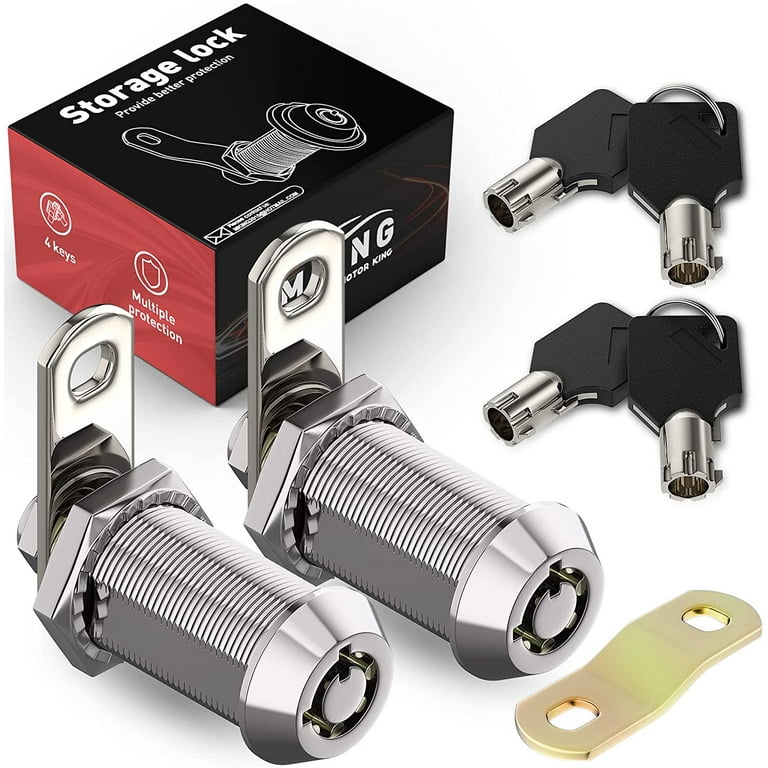 MKING Upgraded Cam Lock RV Storage Locks,Tubular cam Locks,rv Compartment  Locks(1-1/8 Inch 90°, Chrome Finish, 2 Pack) 