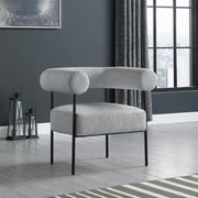 Meridian Furniture Blake Grey Boucle Fabric Accent Chair