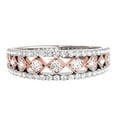 thumbnail image 2 of Aonejewelry 0.35 Carat Two Tone Diamond Wedding Band In 14K Solid Rose & White Gold, 2 of 4