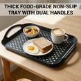 thumbnail image 3 of 3 Pack Non-Slip Serving Trays with Handles, Large Plastic Lap Tray Set with Rubber Grip Surface & Bottom, Food Trays for Couch, TV Dinner, Breakfast & Outdoor Use, Black, 3 of 8