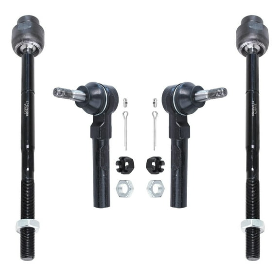 Detroit Axle - Front 4pc Tie Rods for 2004-2012 Chevy Malibu, 05-10 Pontiac G6, 07-09 Saturn Aura, 4 Inner & Outer Tie Rod Ends 2004 2005 2006 2007 2008 2009 2010 2011 2012 Replacement