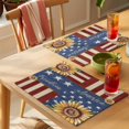 thumbnail image 4 of 4th of July Placemats Set of 8 Independence Day Sunflower Blue Red Place Mats Indoor Wipeable Table Mats Washable Cloth Dining Table Placemats for Kitchen Holiday Party Home Decor 13x19 Inch, 4 of 9
