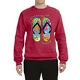 thumbnail image 2 of Wild Bobby, If I Can't Wear My Flip Flops I'm Not Going Colorful Sandals Streetwear Unisex Crewneck Graphic Sweatshirt, Vintage Heather Red, 3XL, 2 of 3