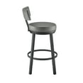 thumbnail image 3 of Armen Living Indoor Dalza Swivel Bar Stool in Mocha Finish with Brown Faux Leather, 3 of 10