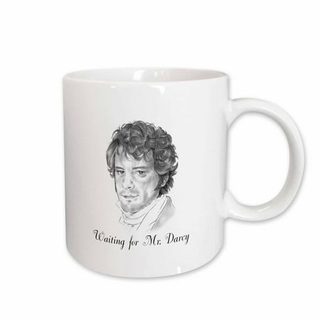 

3dRose Waiting for Mr Darcy Pencil Illustration Ceramic Mug 15-ounce