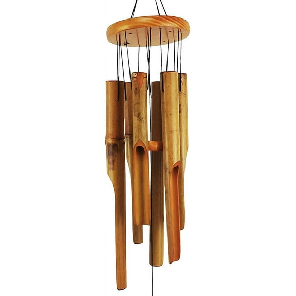 Bamboo Wind Chimes, Outdoor Wooden Wind Chime with Amazing Deep Tone for Garden, Patio, Home or Outdoor Decor