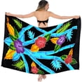 thumbnail image 5 of HAPPY BAY Women's Beach Bikini Swimwear Swim Cover up Wrap Bathing suit Summer Wraps Swimsuit Beachwear Sarong Coverups Skirts for Women One Size Black, Floral, 5 of 5