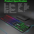 thumbnail image 3 of TIMIFIS Clavier de Jeu Filaire LED Tricolore Rétroéclairage 104 Touches Capuchon Rond Clavier Contrôle Multimédia pour Ordinateur de Bureau, 3 of 7