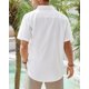 thumbnail image 2 of Camisa de hombre J.VER de lino, manga corta, botones, blanca, XL, 2 of 5