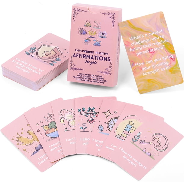 Tarjetas de afirmación UHillMinerva Positive para niñas adolescentes de 10 a 16 años