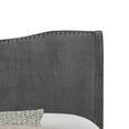 thumbnail image 4 of Home Design Kris Full Upholstered Wingback Bed Frame with Arched Wingback Headboard and Nailhead Trim, Dark Gray, Easy assembly, 4 of 7