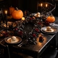 thumbnail image 6 of Halloween Artificial Black Garland With Red Rose,Gothic Burgundy Floral Leaf Vines Garland, Halloween Wedding Decor Indoor Outdoor Party Wall Mantel Hanging Decorations, 6 of 6