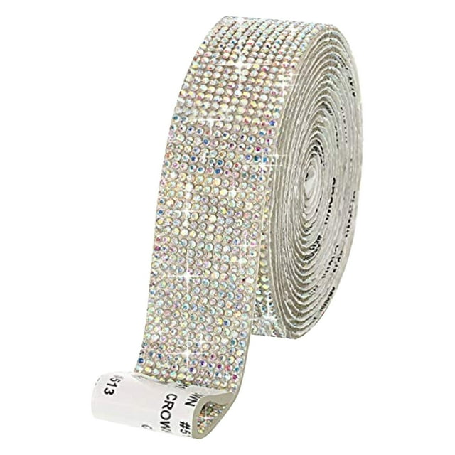 Gem Rhinestone Stickers for DIY Craft Decoration Photo Props and Car Embellishment with Glitter Ribbon