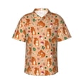thumbnail image 2 of Xecao Squirrel And Mushroom print Hawaiian shirt - a stylish short-sleeve button-down for men, perfect for casual beach and tropical outings., 2 of 9
