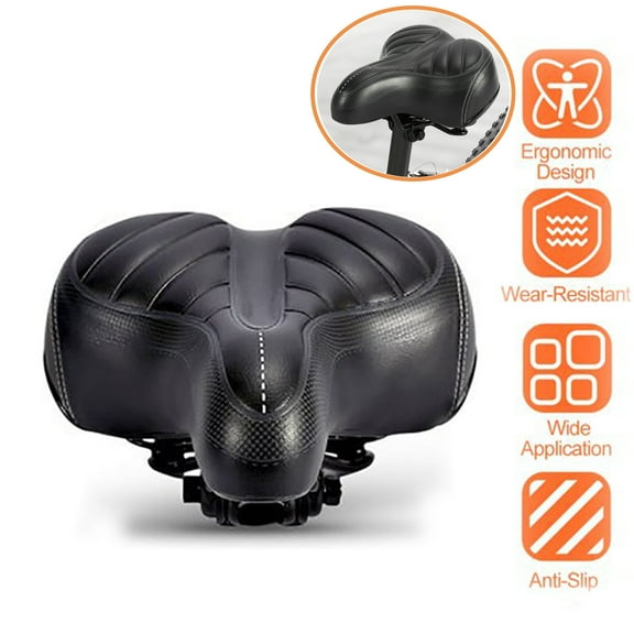Vobor Oversized Bike Seat Cushion,Comfort Soft Bike Seat Covers for Women/Men-for Outdoor Cycling(Black)