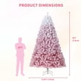 thumbnail image 4 of Bingirl Arbre de Noël Floqué Pré-Éclairé 3 Pieds Qeetex avec 78 Lumières LED, Base Marron en Pot, Minuterie, à Piles, Pommes de Pin et Baies Rouges, Décoration de Fête (1PCS), 4 of 10