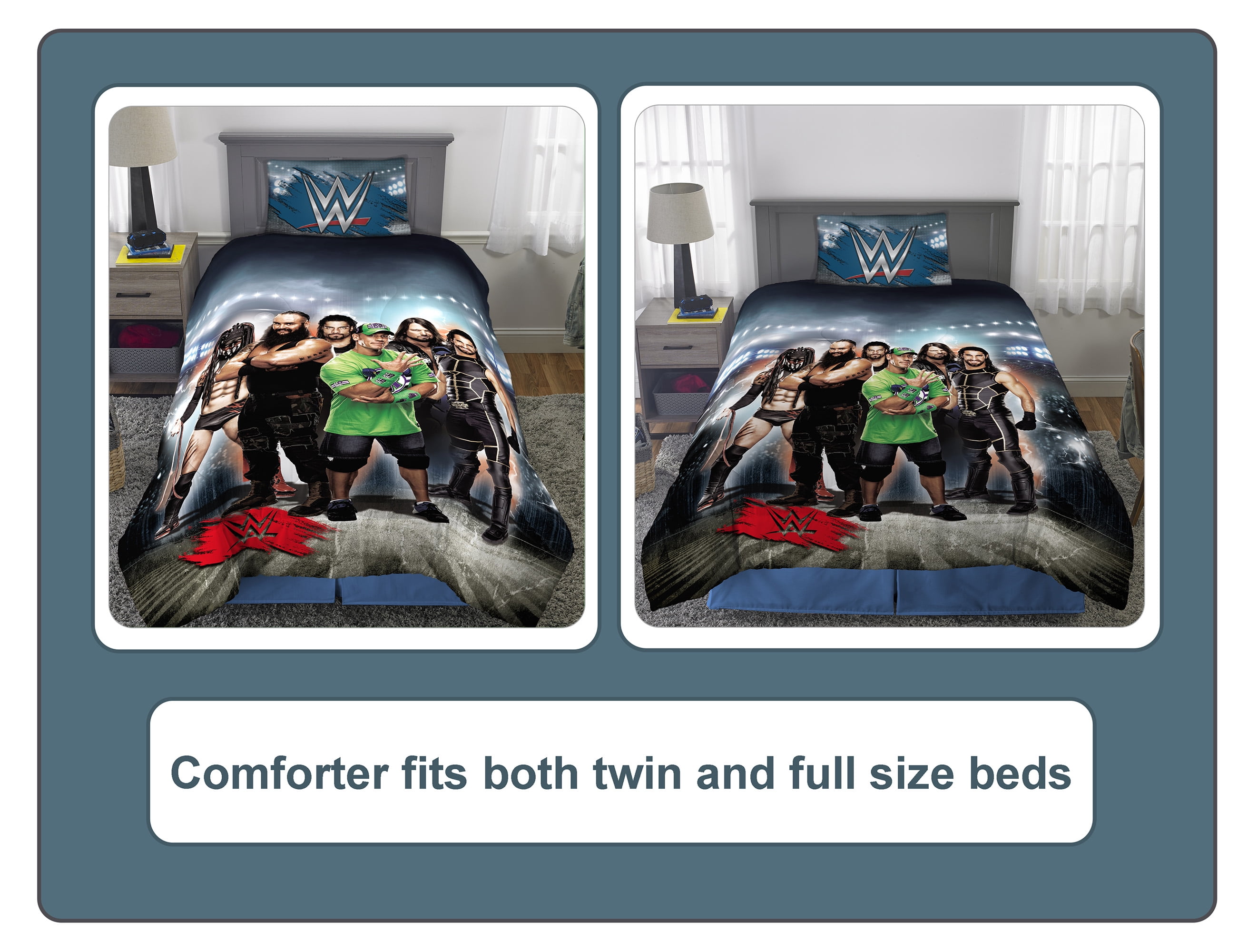 Wwe Comforter 2pc Comforter And Sham Set Kids Bedding Twin Full