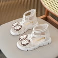 thumbnail image 3 of breaise Girls Bow Gladiator Sandals Toddlers Strappy Open Toe Sandals Summer Flats Shoes with High Back Zipper for Toddler Little Big Kids, 3 of 9