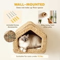 thumbnail image 4 of Wall Mounted Cat House, Cat Wall Furniture, Cat Wall Shelf with Washable Cushion, Natural, 4 of 6