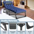 thumbnail image 5 of MOPHOTO Portable Foldable Lounge Chair Outdoor, Adjustable 4-Position Adults Reclining Folding Chaise with Pillow, Sleeping Cots, Folding Camping Cot,Patio Lounge Chairs with Cushion, 5 of 10